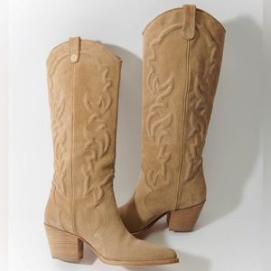 Farawest Embroidered Cowboy Boot